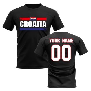 Personalised Croatia Fan Football T-Shirt (black)
