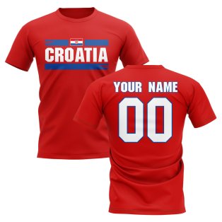 Personalised Croatia Fan Football T-Shirt (red)