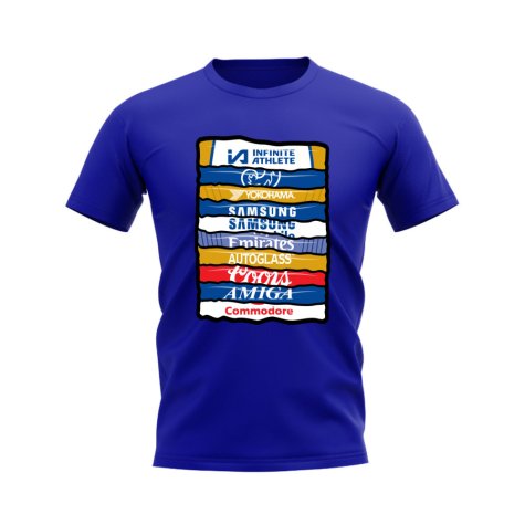 Chelsea Shirt Sponsor History T-shirt (Royal)