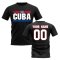 Personalised Cuba Fan Football T-Shirt (black)
