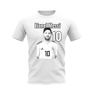 Lionel Messi Argentina Profile T-Shirt (White)