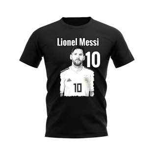 Lionel Messi Argentina Profile T-Shirt (Black)