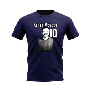 Kylian Mbappe France Profile T-Shirt (Navy)