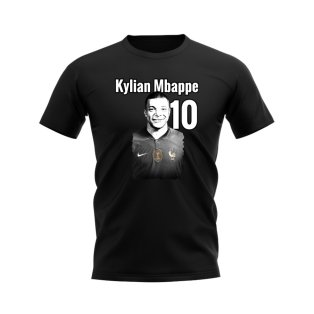 Kylian Mbappe France Profile T-Shirt (Black)