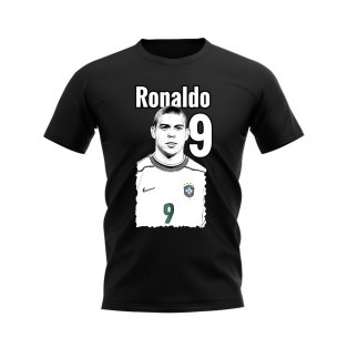 Ronaldo Brazil Profile T-Shirt (Black)