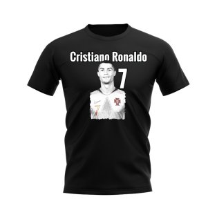 Cristiano Ronaldo Portugal Profile T-Shirt (Black)