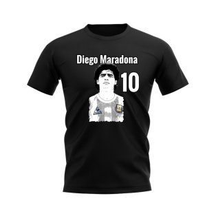 Diego Maradona Argentina Profile T-Shirt (Black)