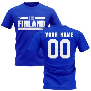 Personalised Finland Fan Football T-Shirt (blue)