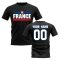 Personalised France Fan Football T-Shirt (black)