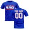 Personalised France Fan Football T-Shirt (blue)