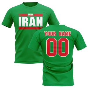 Personalised Iran Fan Football T-Shirt (green)