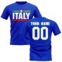 Personalised Italy Fan Football T-Shirt (blue)