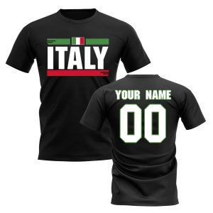 Personalised Italy Fan Football T-Shirt (black)