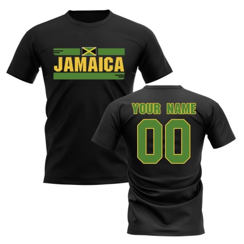 Personalised Jamaica Fan Football T-Shirt (black)
