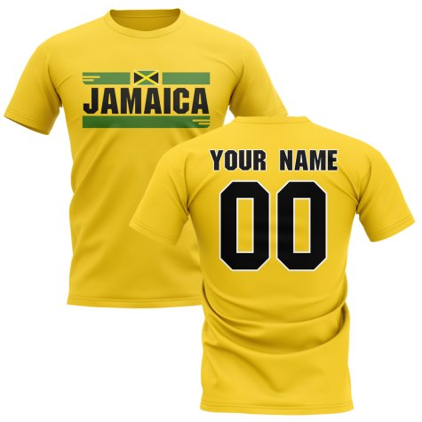 Personalised Jamaica Fan Football T-Shirt (yellow)