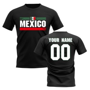Personalised Mexico Fan Football T-Shirt (black)