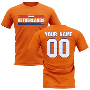 Personalised Netherlands Fan Football T-Shirt (orange)