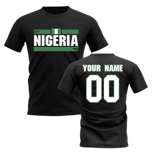 Personalised Nigeria Fan Football T-Shirt (black)