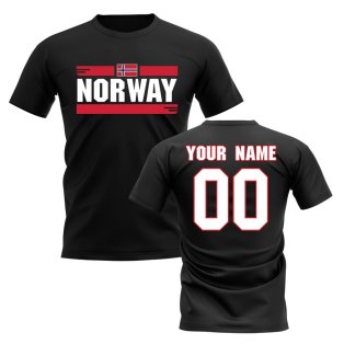 Personalised Norway Fan Football T-Shirt (black)