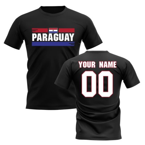Personalised Paraguay Fan Football T-Shirt (black)