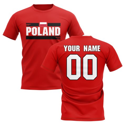 Personalised Poland Fan Football T-Shirt (red)
