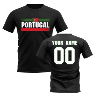 Personalised Portugal Fan Football T-Shirt (black)