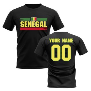 Personalised Senegal Fan Football T-Shirt (black)