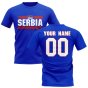 Personalised Serbia Fan Football T-Shirt (blue)
