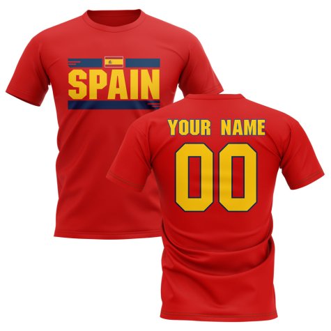 Personalised Spain Fan Football T-Shirt (red)