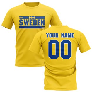 Personalised Sweden Fan Football T-Shirt (yellow)