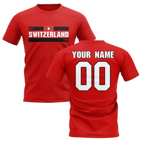 Personalised Switzerland Fan Football T-Shirt (red)