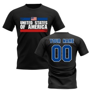 Personalised United States Fan Football T-Shirt (black)