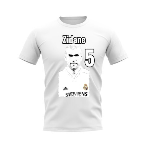 Zinedine Zidane Real Madrid Profile T-shirt (White)