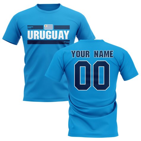 Personalised Uruguay Fan Football T-Shirt (sky)
