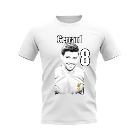 Steven Gerrard Liverpool Profile T-shirt (White)