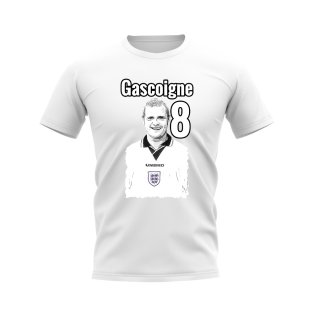 Paul Gascoigne England Profile T-shirt (White)