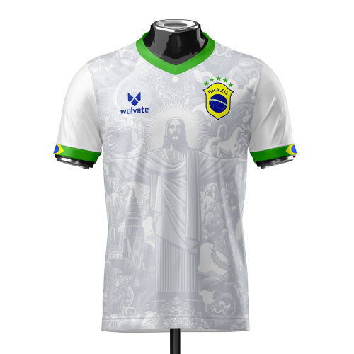 Brazil Heritage Football Jersey (Wolvate) Kids Short Sleeve