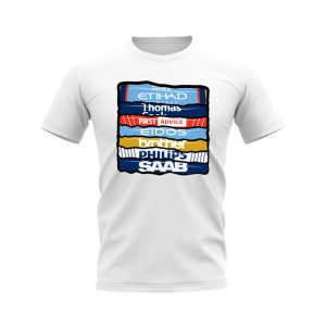 Manchester City Shirt Sponsor History T-shirt (White)