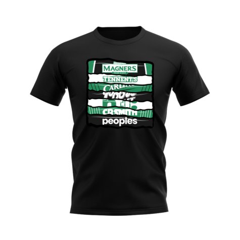 Celtic Shirt Sponsor History T-shirt (Black)