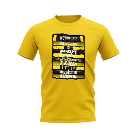 Borussia Dortmund Shirt Sponsor History T-shirt (Yellow)