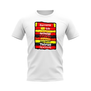 Bayer Leverkusen Shirt Sponsor History T-shirt (White)