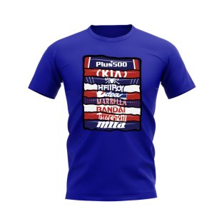 Atletico Madrid Shirt Sponsor History T-shirt (Royal)