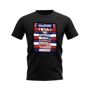 Atletico Madrid Shirt Sponsor History T-shirt (Black)