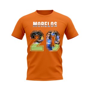 Alfredo Morelos Name and Number Rangers T-shirt (Orange)