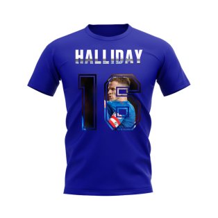 Andy Halliday Name and Number Rangers T-shirt (Blue)