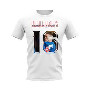 Andy Halliday Name and Number Rangers T-shirt (White)