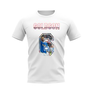 Connor Goldson Name and Number Rangers T-shirt (White)