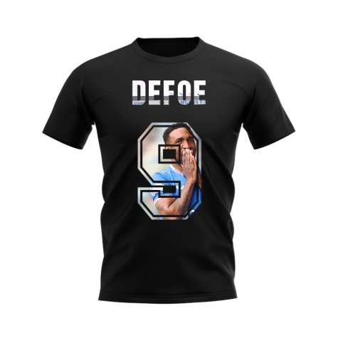 Jermain Defoe Name and Number Rangers T-shirt (Black)