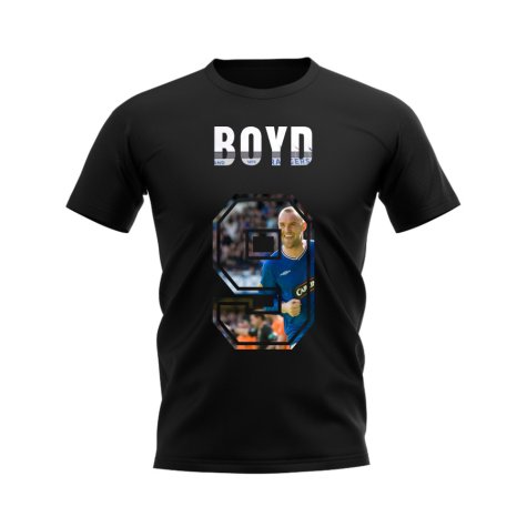 Kris Boyd Name and Number Rangers T-shirt (Black)