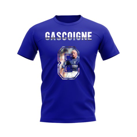 Paul Gascoigne Name and Number Rangers T-shirt (Blue)